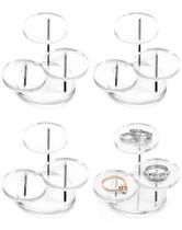 Display Riser Stands QWORK, acrílico redondo, 3 camadas, transparente, pacote com 4