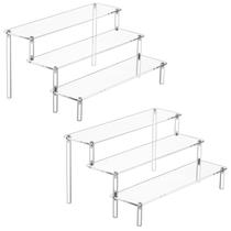 Display Risers de acrílico HENABLE Clear Cupcake Stand de 3 camadas