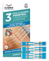Dispositivo de fechamento de laceração Clozex Pediatric para 3 feridas Dispositivo de fechamento de laceração Clozex Pediatric para 3 feridas