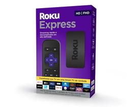 Dispositivo de Streaming Player Roku Express, 4K, Conversor Smart TV, HDMI, com Controle Remoto
