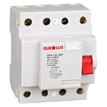 Dispositivo IDR Interruptor Diferencial Residencial Ourolux Din 4P 100A 30MA Branco