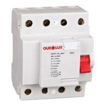 Dispositivo idr interruptor diferencial residencial ourolux din 4p 80a 30ma branco