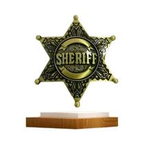 Distintivo De Xerife Vintage Em Metal Com Acabamento Premium Para Festas Temáticas E Acessórios De