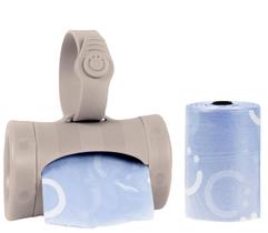 Distribuidor de bolsas Ubbi Retrátil On-The-Go para Baby Taupe