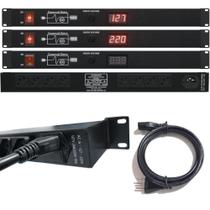 Distribuidor de Tomadas Profissional RT8 VRM Padrão Rack Regua de AC