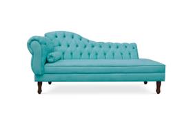 Divã Cancun 185 cm Direito Azul Turquesa Divã Cancun 185 cm Direito Azul Turquesa