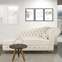 Divã Chesterfield 165 cm Capitonado com Strass Suede Bege M11 - D'Rossi Divã Chesterfield 165 cm Capitonado com Strass Suede Bege M11 - D'Rossi
