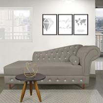 Divã Chesterfield 165 cm Capitonado com Strass Suede Marrom Rato M11 - D'Rossi Divã Chesterfield 165 cm Capitonado com Strass Suede Marrom Rato M11 - D'Rossi