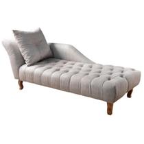 Divã Chesterfield Anna Recamier 160cm Via Encanto Bege Lado Esquerdo
