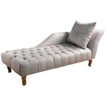 Divã Chesterfield Anna Recamier 160cm Via Encanto Cinza lado Direito