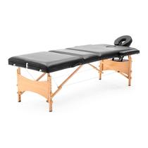 Divã Dobrável de Massagem em Madeira Preto com Orificio - Procirurgica