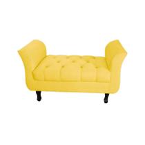 Divã Recamier Barcelona - 1,20 Suede - Amarelo - Ecotec Decor