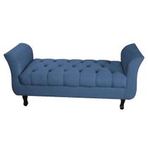 Divã Recamier Barcelona - 1,95 Suede - Azul Marinho