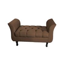 Divã Recamier Barcelona - 90cm Suede - Marrom