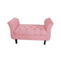 Divã Recamier Barcelona - 90cm Suede - Rosa - Ecotec Decor