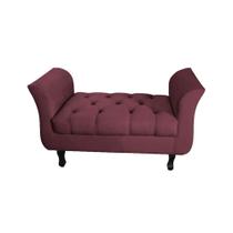 Divã Recamier Barcelona - 90cm Suede - Vinho Divã Recamier Barcelona - 90cm Suede - Vinho