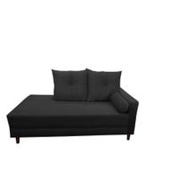 Divã Recamier Berlim 1,60 cm Lado Direito Suede Preto