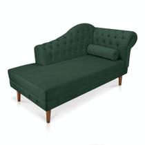Divã Recamier Capitonê Mônaco 165 cm Suede Verde Pés Chanfrado- D'Rossi