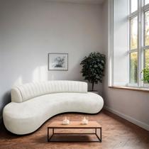 Divã Recamier Celeste Curvo Sala Estar Luxo 200cm Bouclé