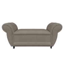 Divã Recamier Com Baú Grécia 1,55 Cm Suede Cappuccino