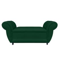 Divã Recamier Com Baú Grécia 1,55 cm Suede Verde