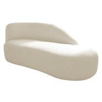 Divã Recamier Curvo Luna 140cm Lado Direito Linho - Amarena Móveis Divã Recamier Curvo Luna 140cm Lado Direito Linho - Amarena Móveis