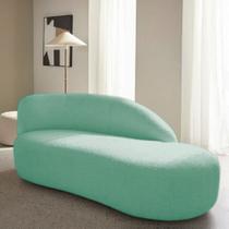 Divã Recamier Curvo Luna 140cm Lado Direito Suede Azul Tiffany Divã Recamier Curvo Luna 140cm Lado Direito Suede Azul Tiffany