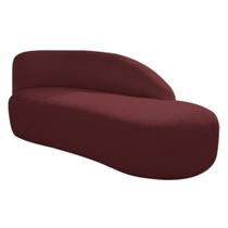 Divã Recamier Curvo Luna 140cm Lado Direito Suede Bordo