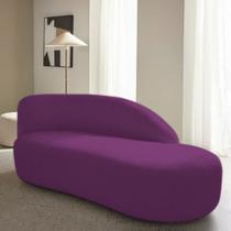 Divã Recamier Curvo Luna 140cm Lado Direito Suede Roxo Divã Recamier Curvo Luna 140cm Lado Direito Suede Roxo