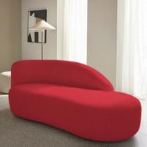 Divã Recamier Curvo Luna 140cm Lado Direito Suede Vermelho Divã Recamier Curvo Luna 140cm Lado Direito Suede Vermelho