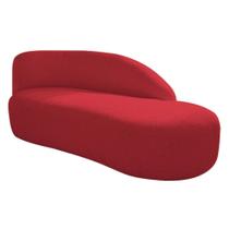 Divã Recamier Curvo Luna 160cm Lado Direito Suede Vermelho