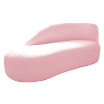 Divã Recamier Curvo Luna 160cm Lado Esquerdo Suede - Doce Sonho Móveis