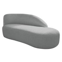 Divã Recamier Curvo Luna 185cm Lado Direito Bouclé - Doce Sonho Móveis