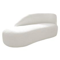 Divã Recamier Curvo Luna 185cm Lado Esquerdo Bouclé - Doce Sonho Móveis Divã Recamier Curvo Luna 185cm Lado Esquerdo Bouclé - Doce Sonho Móveis