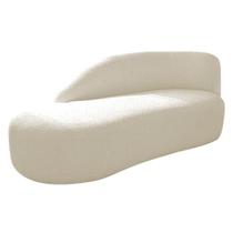 Divã Recamier Curvo Luna 185cm Lado Esquerdo Linho - Doce Sonho Móveis Divã Recamier Curvo Luna 185cm Lado Esquerdo Linho - Doce Sonho Móveis