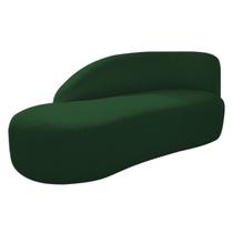 Divã Recamier Curvo Luna 185cm Lado Esquerdo Suede - Doce Sonho Móveis