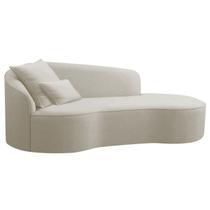 Divã Recamier Curvo Sala de Estar Inglaterra Lado Direito 150cm Linho Bege - INCASA DECOR