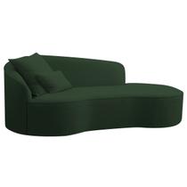 Divã Recamier Curvo Sala de Estar Inglaterra Lado Direito 150cm Linho Verde - INCASA DECOR Divã Recamier Curvo Sala de Estar Inglaterra Lado Direito 150cm Linho Verde - INCASA DECOR