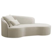 Divã Recamier Curvo Sala de Estar Inglaterra Lado Direito 180cm Bouclé Bege - INCASA DECOR