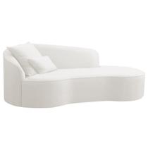 Divã Recamier Curvo Sala de Estar Inglaterra Lado Direito 200cm Bouclé Branco - INCASA DECOR