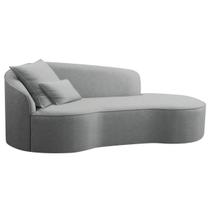 Divã Recamier Curvo Sala de Estar Inglaterra Lado Direito 200cm Bouclé Cinza - INCASA DECOR Divã Recamier Curvo Sala de Estar Inglaterra Lado Direito 200cm Bouclé Cinza - INCASA DECOR