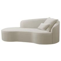 Divã Recamier Curvo Sala de Estar Inglaterra Lado Esquerdo 180cm Linho Bege - INCASA DECOR