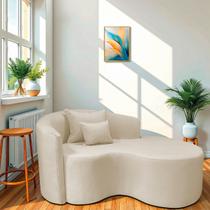 Divã Recamier Curvo Sala de Estar Recepção Inglaterra 150cm Lado Direito Bouclé Divã Recamier Curvo Sala de Estar Recepção Inglaterra 150cm Lado Direito Bouclé