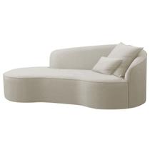 Divã Recamier Curvo Sala de Estar Recepção Inglaterra 150cm Lado Esquerdo Linho