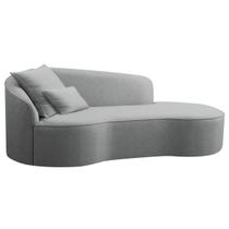 Divã Recamier Curvo Sala de Estar Recepção Inglaterra 200cm Lado Direito Bouclé