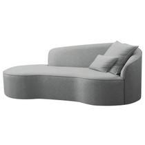 Divã Recamier Curvo Sala de Estar Recepção Inglaterra 200cm Lado Esquerdo Bouclé