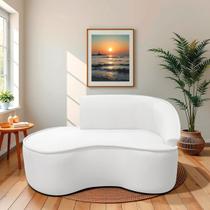 Divã Recamier Curvo Sala de Estar Recepção Marrocos 150cm Lado Esquerdo Bouclé
