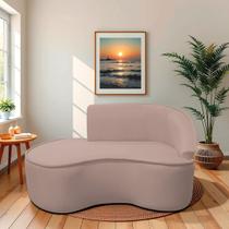 Divã Recamier Curvo Sala de Estar Recepção Marrocos 150cm Lado Esquerdo Linho