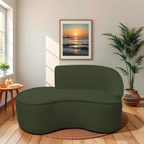 Divã Recamier Curvo Sala de Estar Recepção Marrocos 150cm Lado Esquerdo Linho