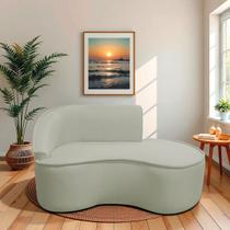 Divã Recamier Curvo Sala de Estar Recepção Marrocos 160cm Lado Direito Bouclé